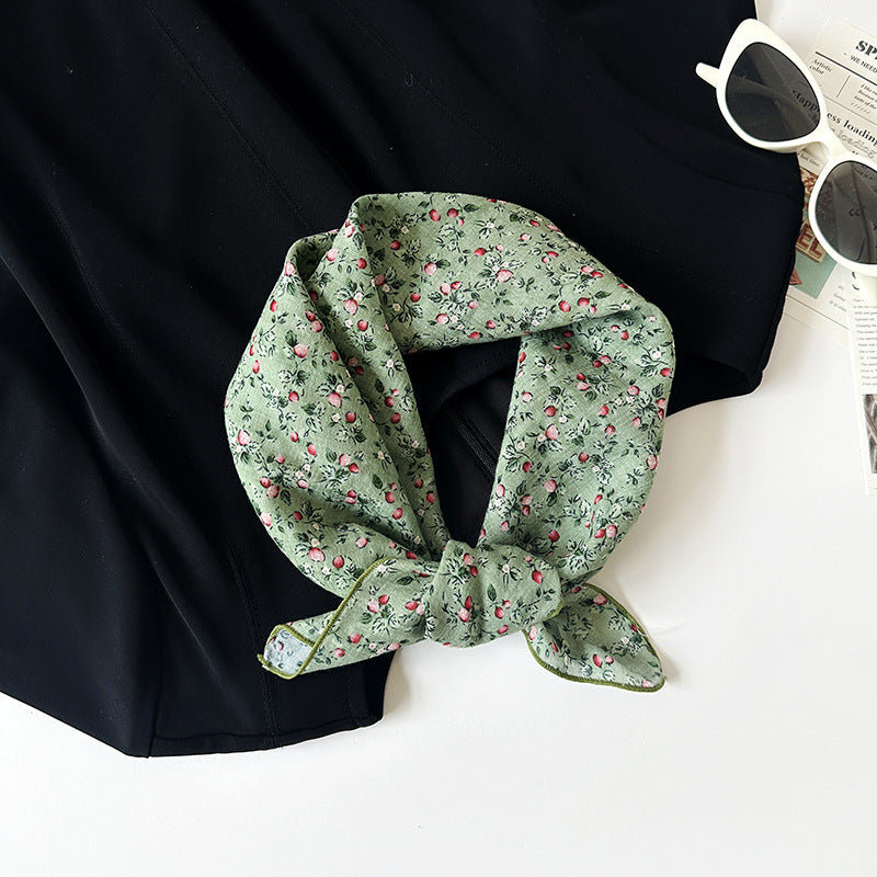 Retro Print Cotton Bandana Square Scarf Neckerchief - C19