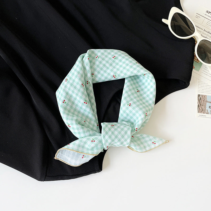 Retro Print Cotton Bandana Square Scarf Neckerchief - C26