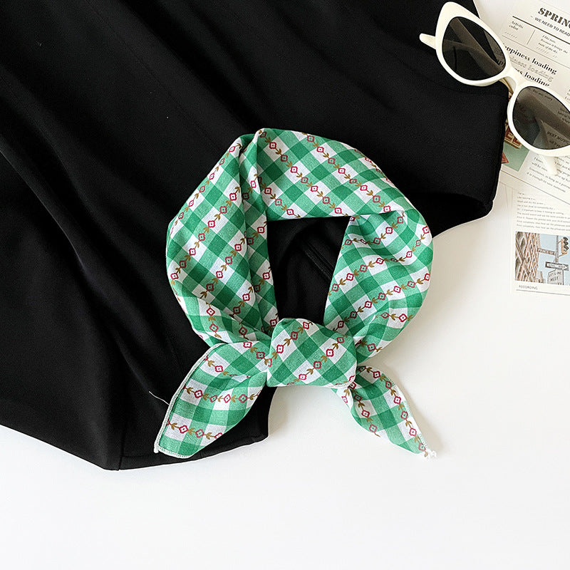 Retro Print Cotton Bandana Square Scarf Neckerchief - C27
