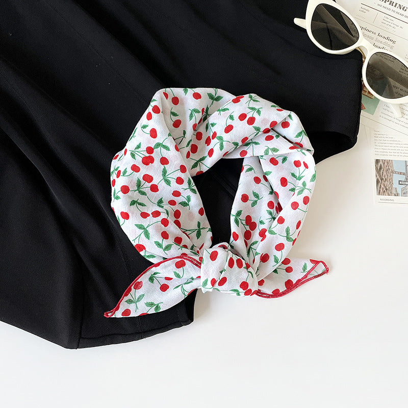 Retro Print Cotton Bandana Square Scarf Neckerchief - C28