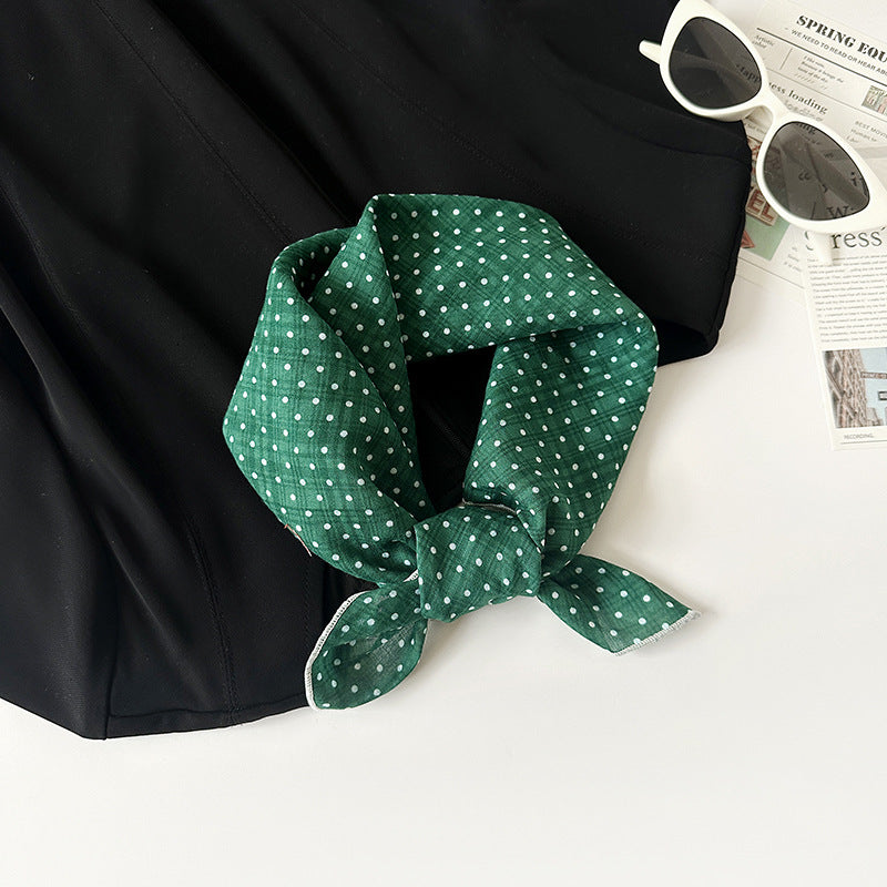 Retro Print Cotton Bandana Square Scarf Neckerchief - C7
