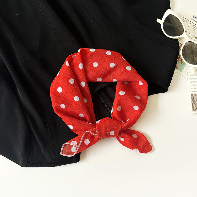 Retro Print Cotton Bandana Square Scarf Neckerchief - C8