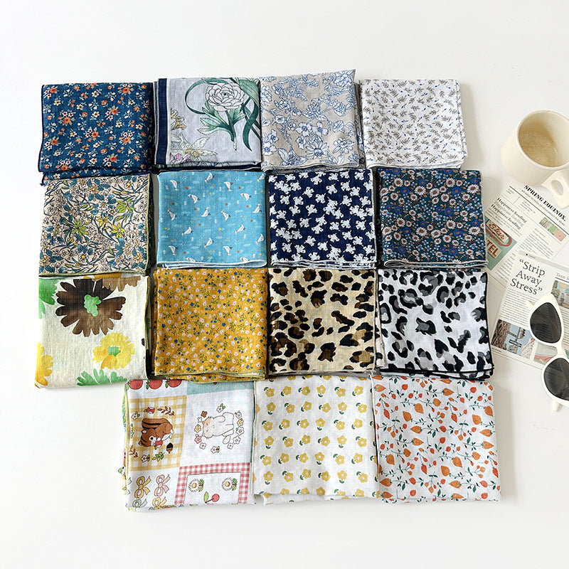 Retro Print Cotton Bandana Square Scarf Neckerchief - view 1