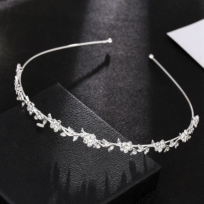 Rhinestone Floral Vine Thin Headband - Color_1