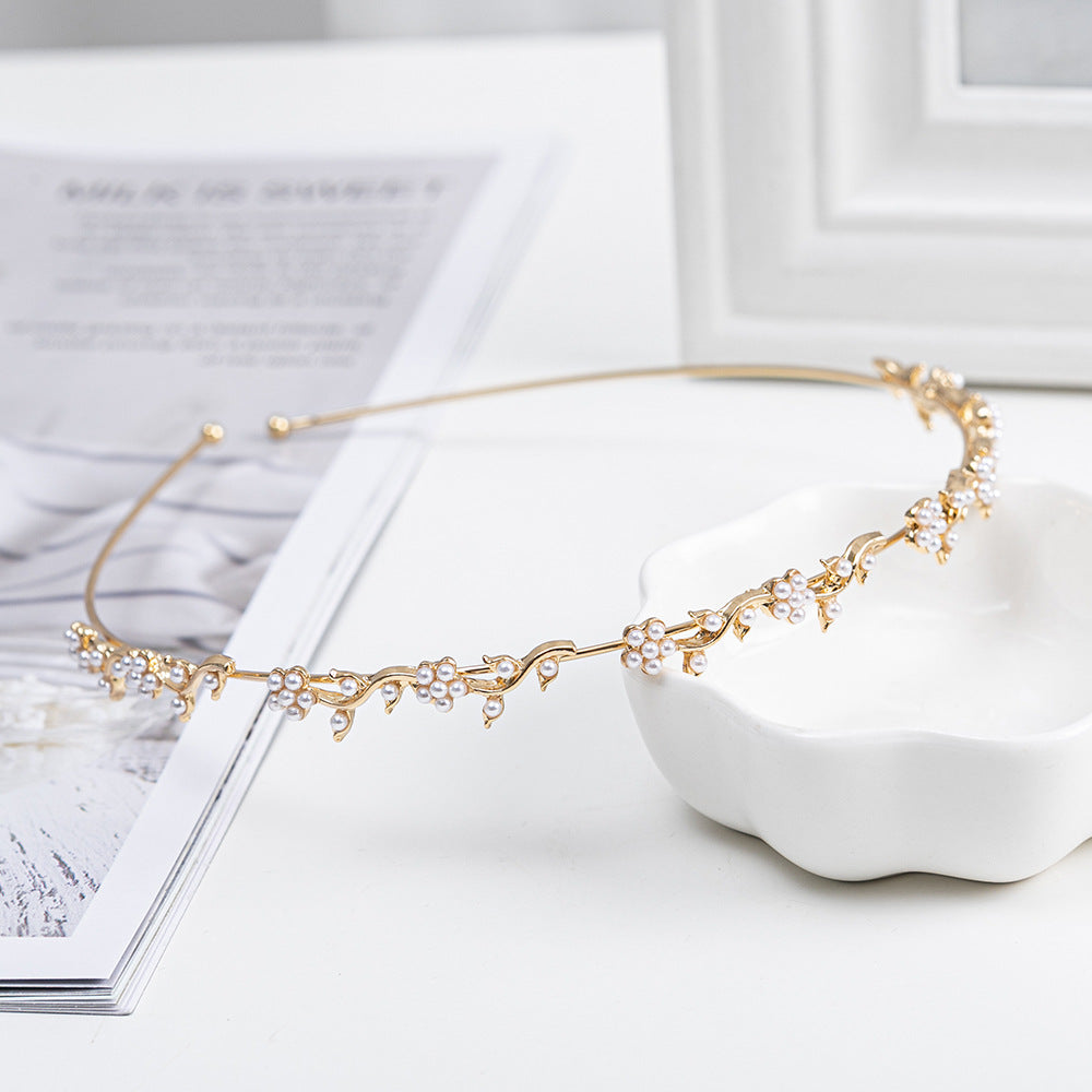 Rhinestone Floral Vine Thin Headband - Color_3