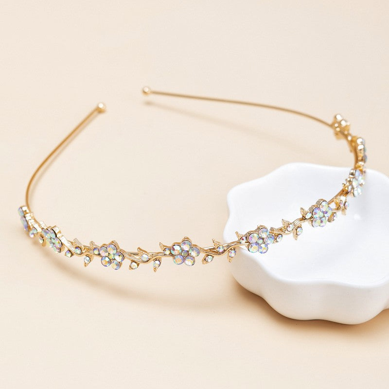 Rhinestone Floral Vine Thin Headband - Color_6