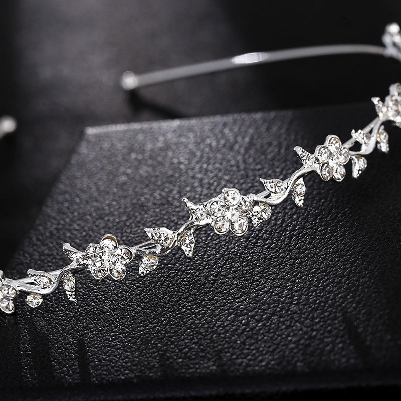 Rhinestone Floral Vine Thin Headband
