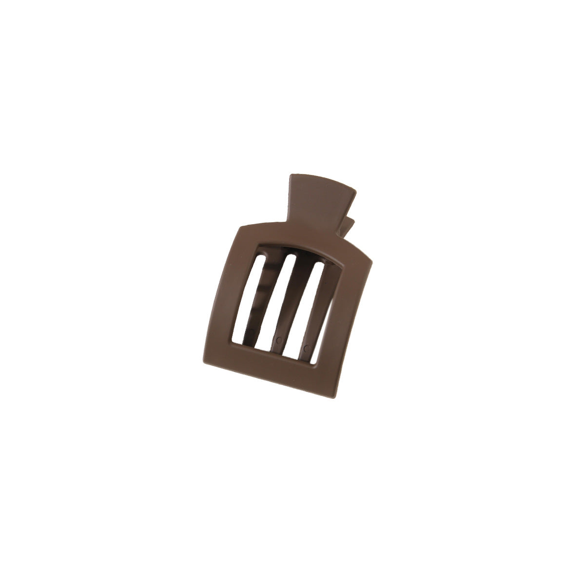Frosted Square Mini Ponytail Hair Clip - Deep_Coffee