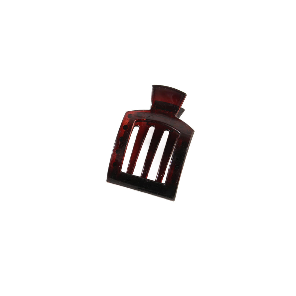 Frosted Square Mini Ponytail Hair Clip - Red