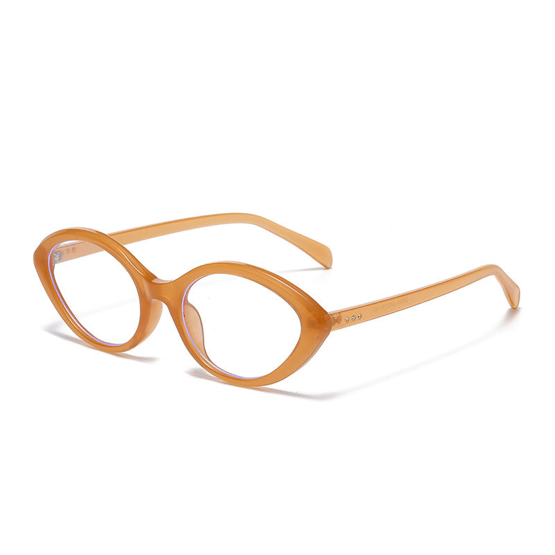 Retro Small Oval Frame Sunglasses - Orange-2