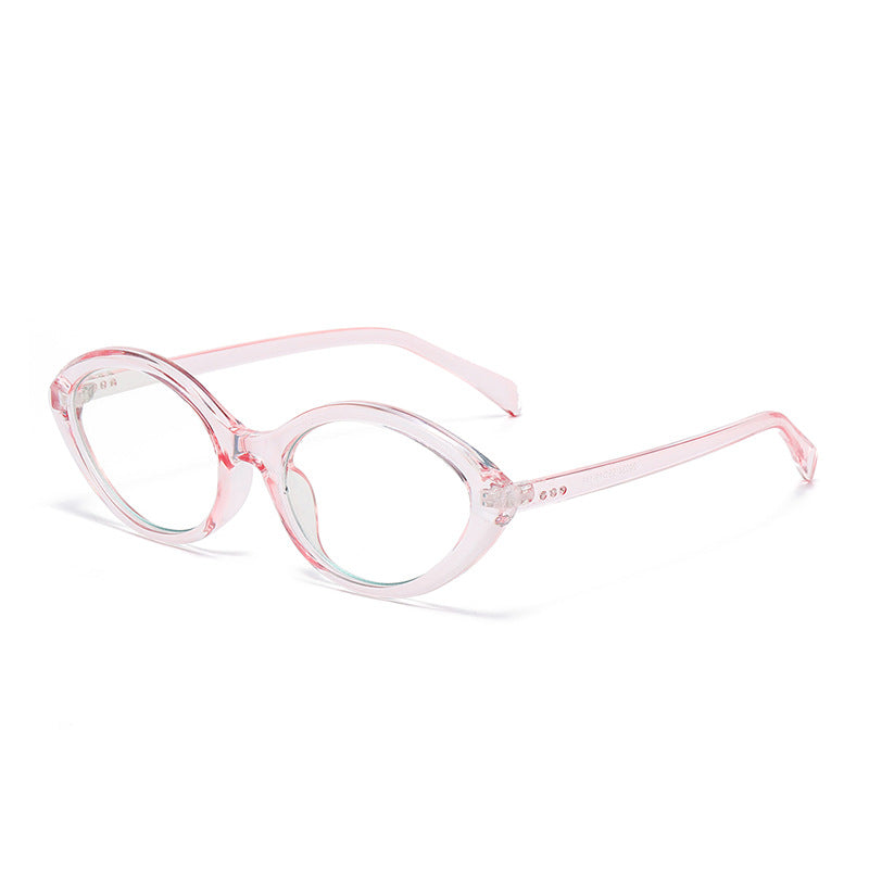 Retro Small Oval Frame Sunglasses - Pink