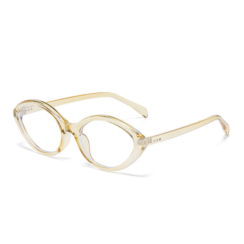 Retro Small Oval Frame Sunglasses - Yellow