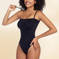 Strapless Square Neck Tummy Control Shaping Bodysuit - Black Thong