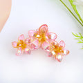 Triple Plumeria Bloom Hair Claw Clip - Pink
