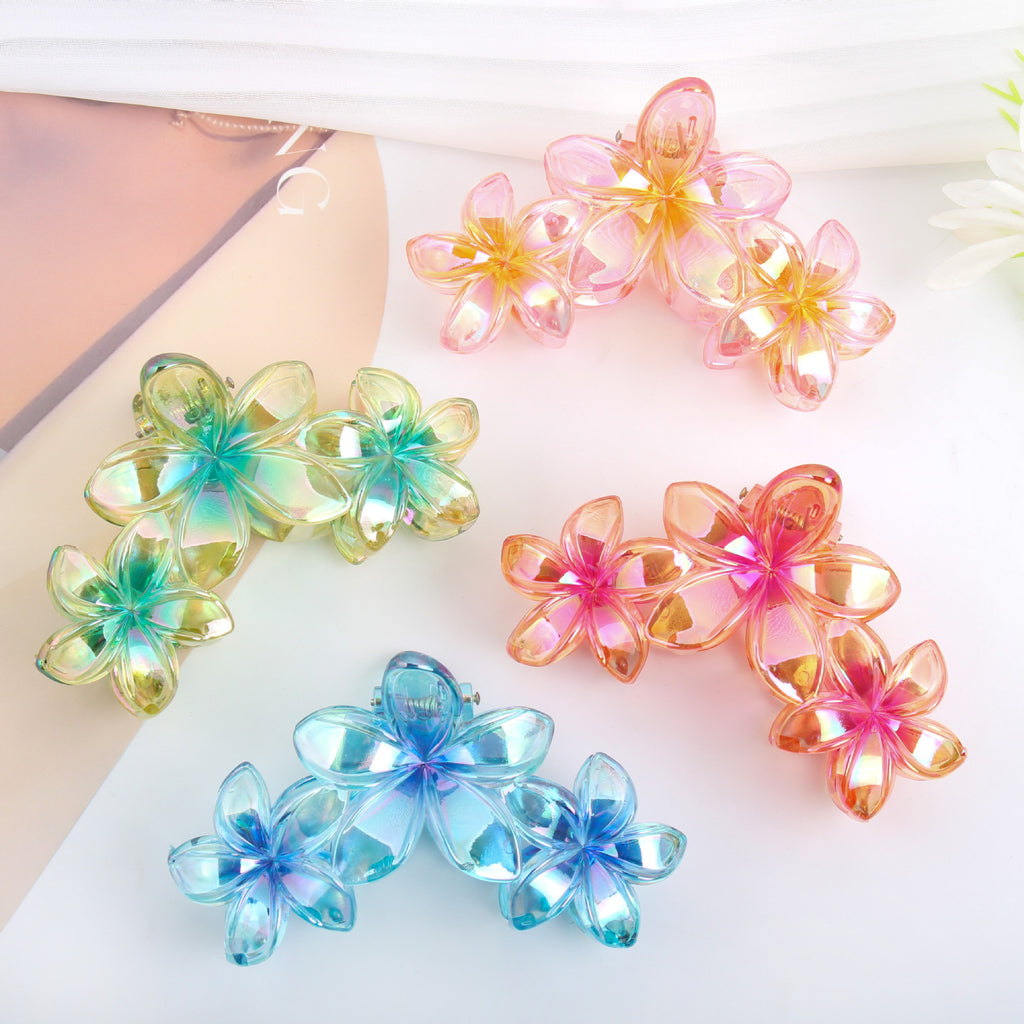 Triple Plumeria Bloom Hair Claw Clip - view 2