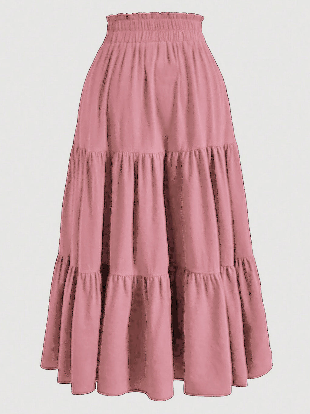 High Rise Tiered Flare Midi Skirt - view 3