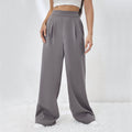 Pleated Drape Wide Leg Trousers - Grey