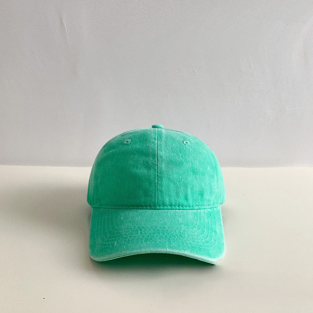 Washed Cotton Curved Brim Baseball Cap - Green