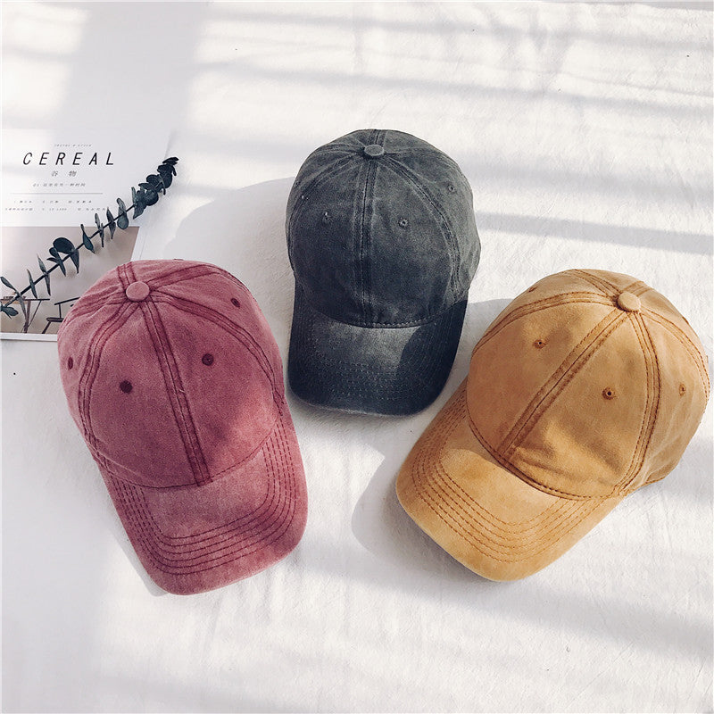 Washed Cotton Curved Brim Baseball Cap