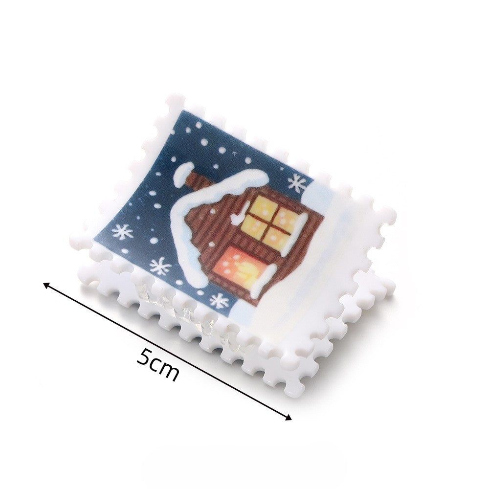 Holiday Postage Stamp Claw Hair Clips - view 1