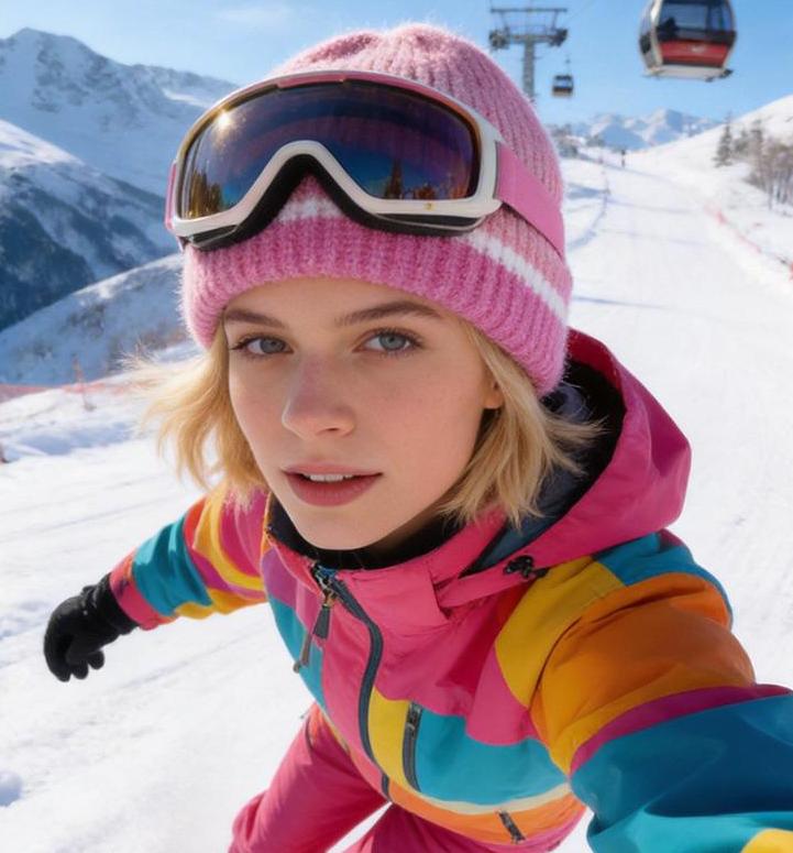 Soft Ribbed Cuff Beanie With Contrast Stripe Band - Pink - 4