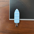 Striped Mini Oval Bangs Hair Clip - Blue