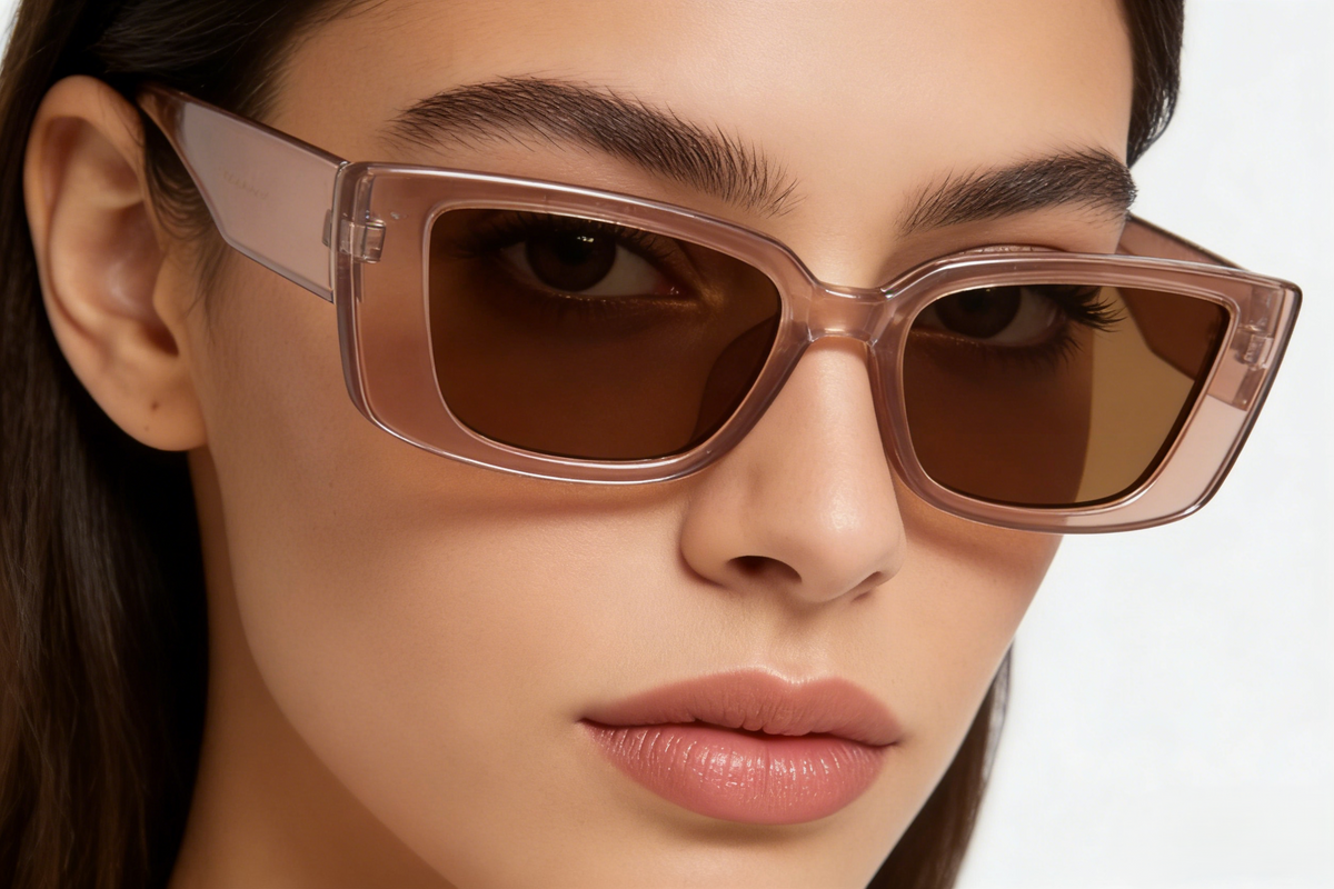 Slim Rectangular Frame Retro Sunglasses