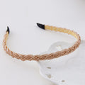 Slim Braided Beaded Headband - Champagne