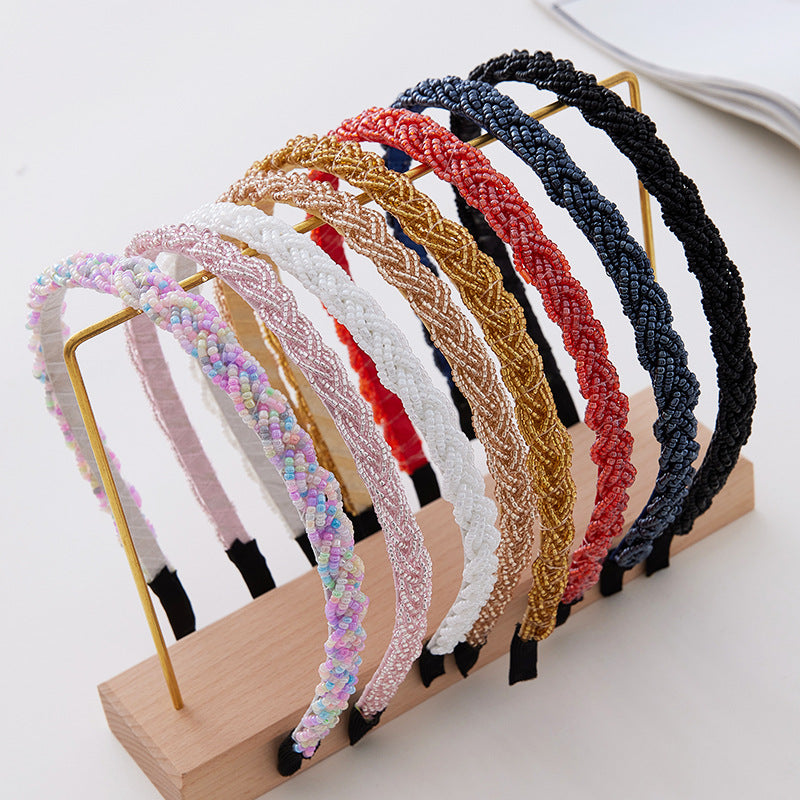 Slim Braided Beaded Headband