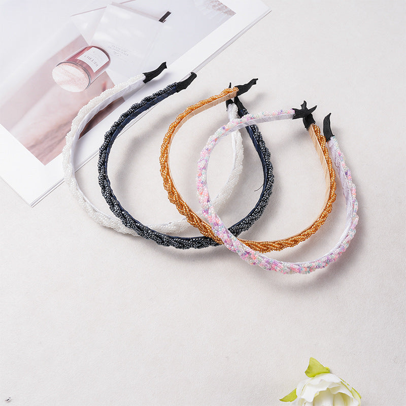 Slim Braided Beaded Headband - view 1