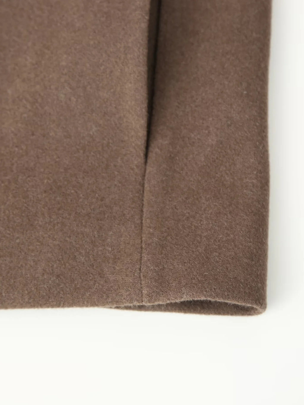 Chocolate Wool Blend Zip Up Cropped Jacket - Brown - 4