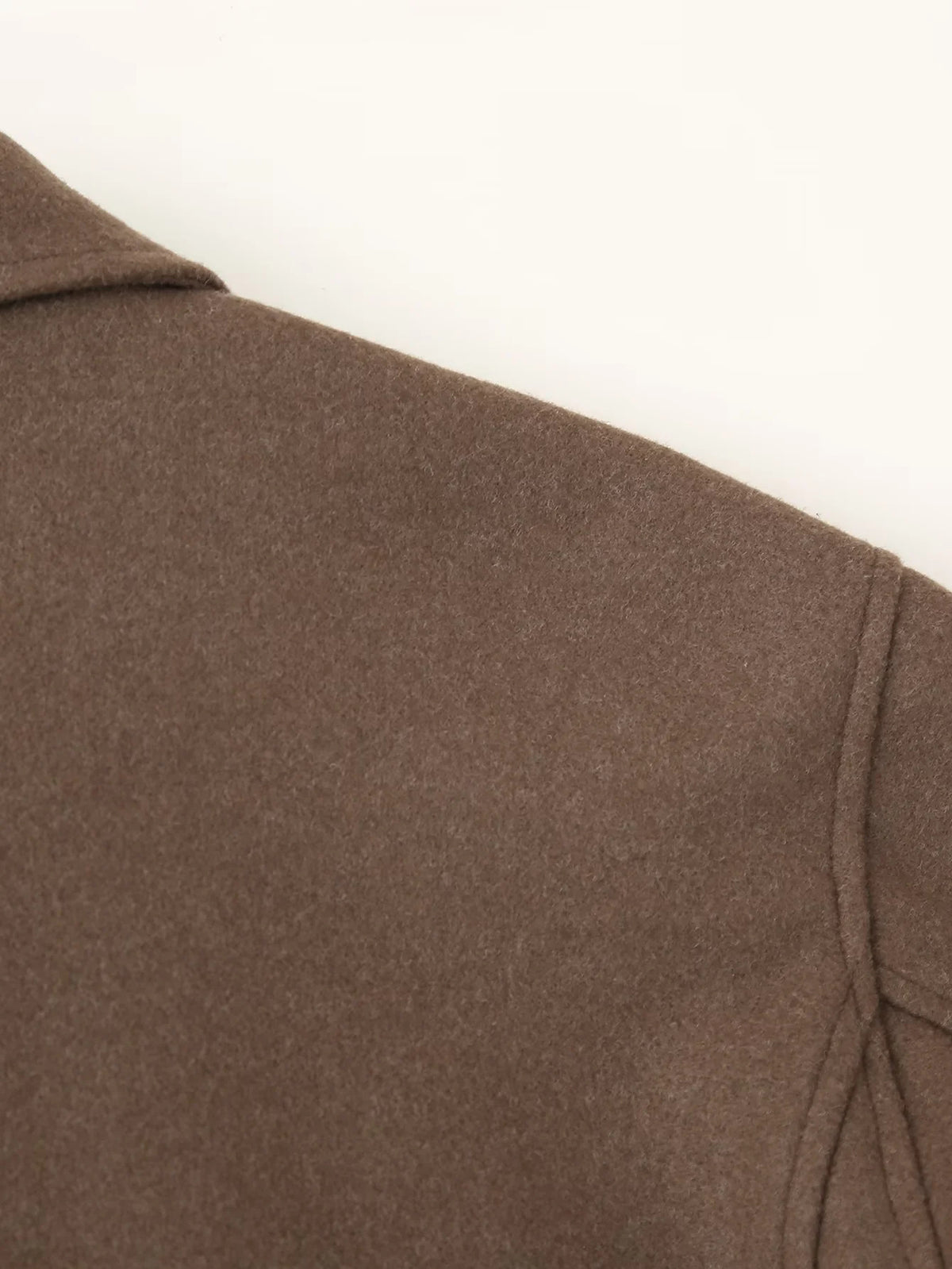 Chocolate Wool Blend Zip Up Cropped Jacket - Brown - 6