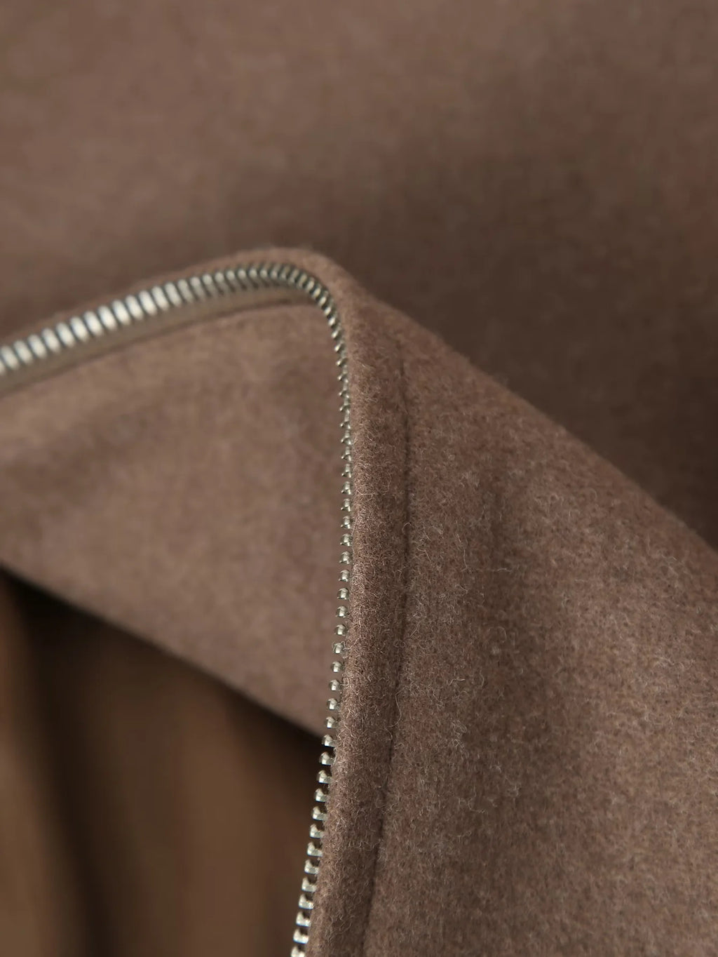 Chocolate Wool Blend Zip Up Cropped Jacket - Brown - 9