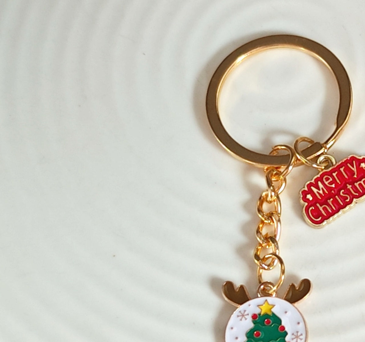Enamel Holiday Charm Keyring Bag Accessory - Color_05