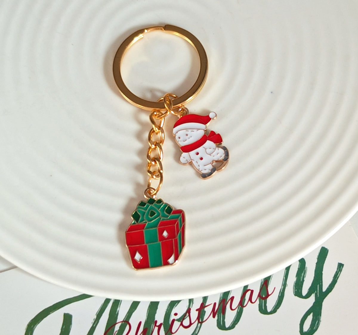Enamel Holiday Charm Keyring Bag Accessory - Color_06