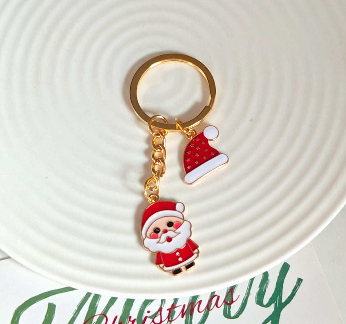 Enamel Holiday Charm Keyring Bag Accessory - Color_08
