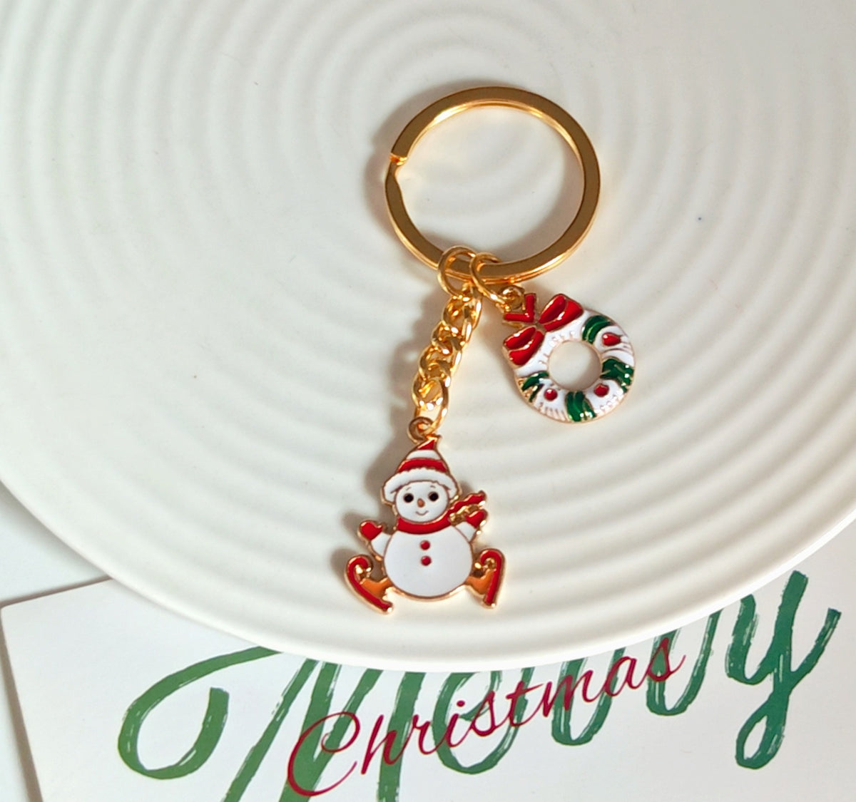 Enamel Holiday Charm Keyring Bag Accessory - Color_09