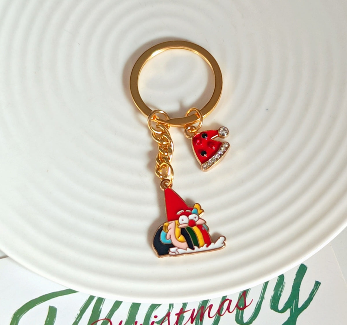 Enamel Holiday Charm Keyring Bag Accessory - Color_10