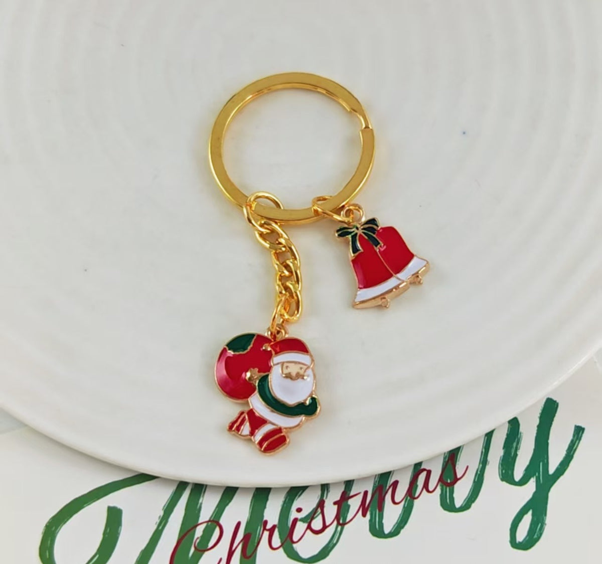 Enamel Holiday Charm Keyring Bag Accessory - Color_13