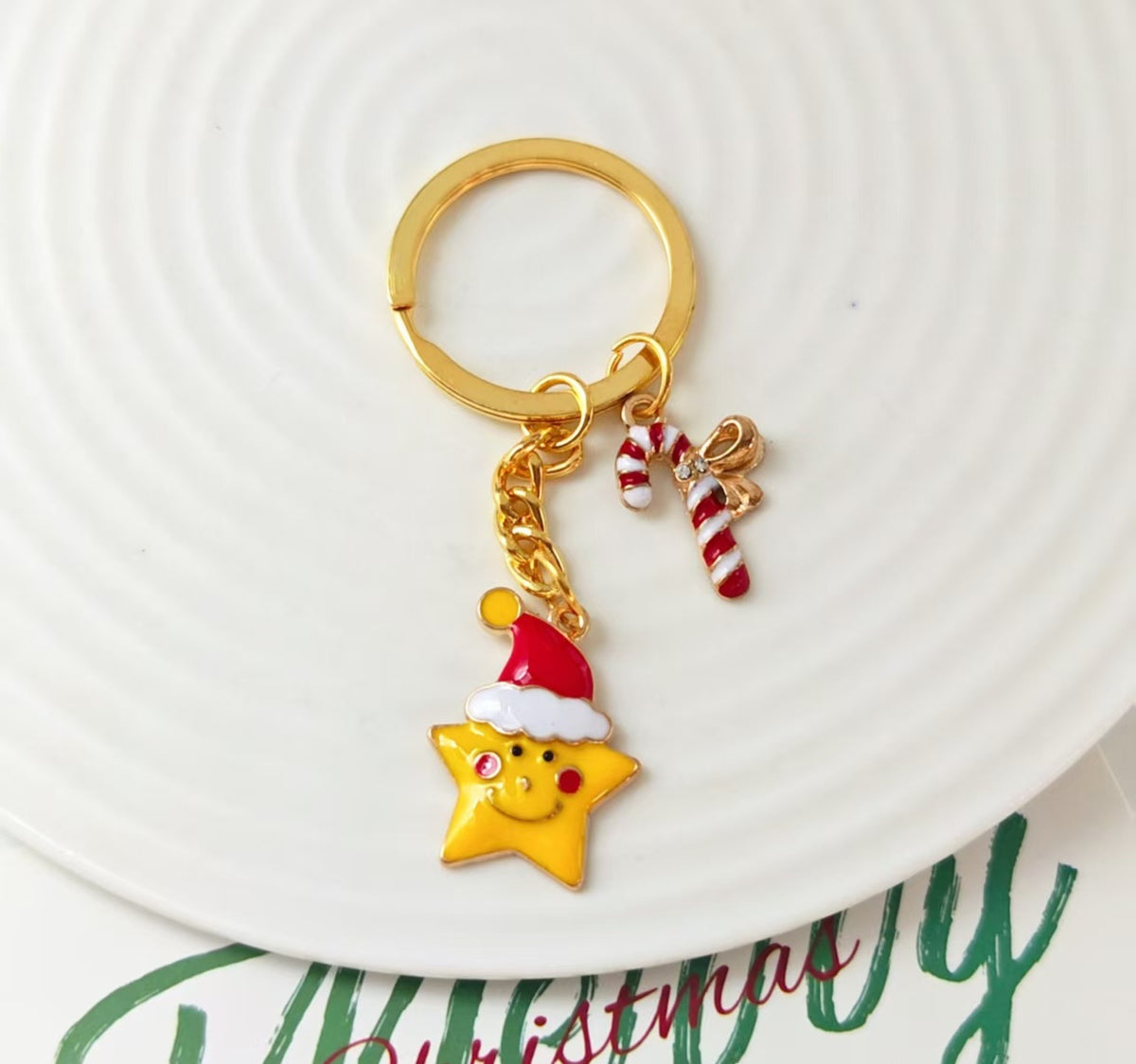 Enamel Holiday Charm Keyring Bag Accessory - Color_14