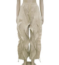 Y2K Ruched Baggy Parachute Pants - Khaki