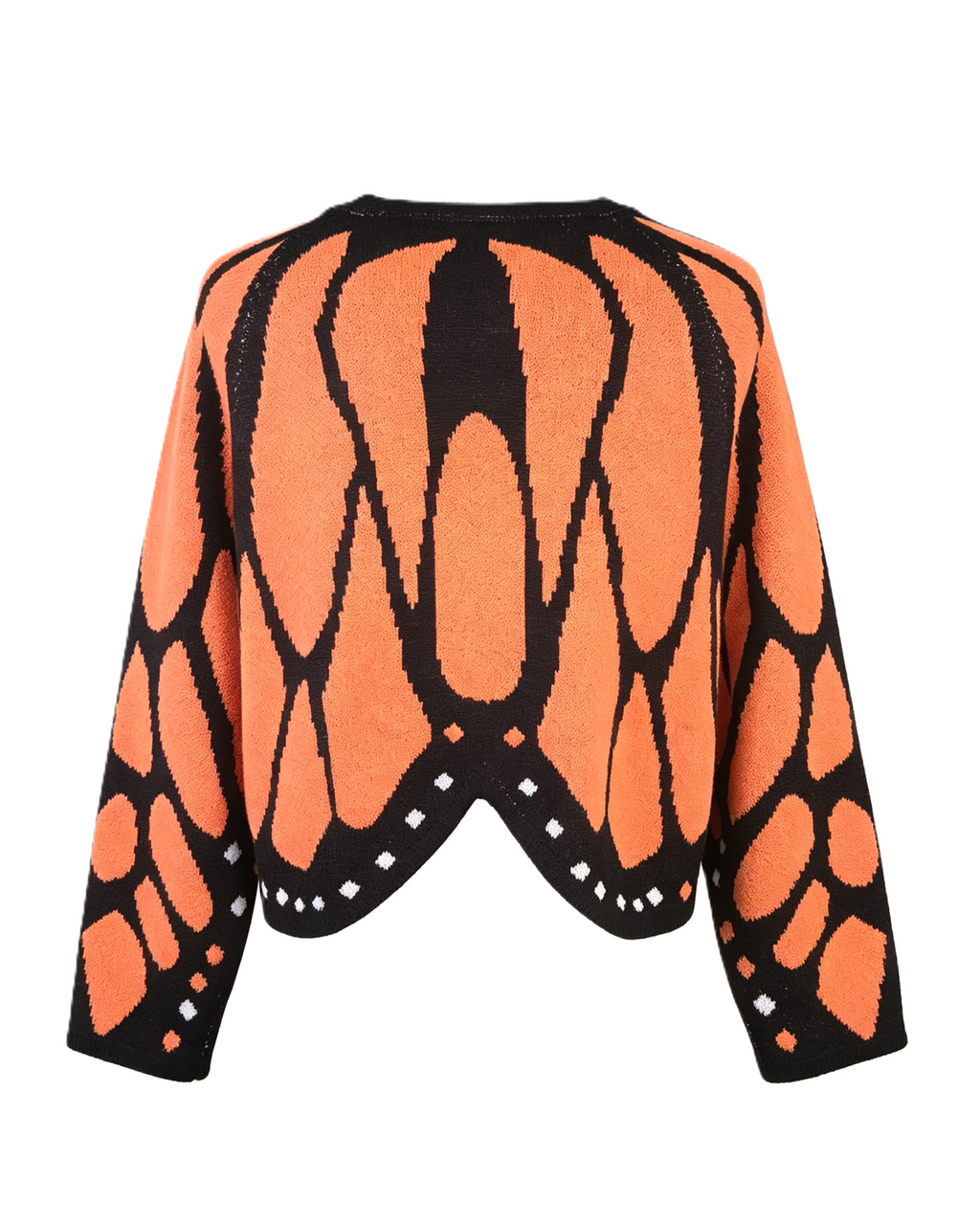 Butterfly Wing Batwing Knit Cape Cardigan - Orange - 3