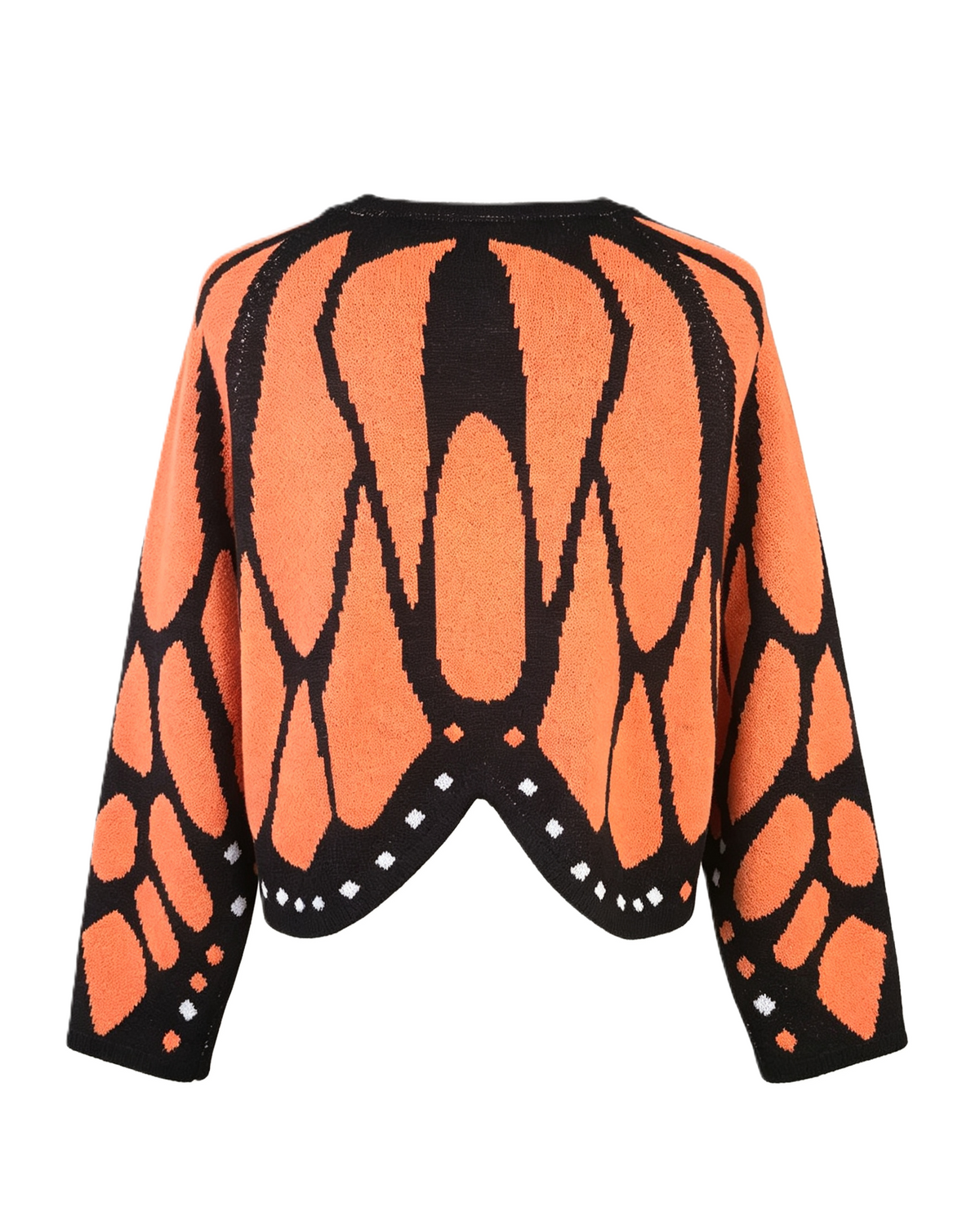 Butterfly Wing Batwing Knit Cape Cardigan - Orange - 3
