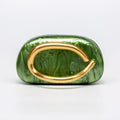 Sculptural Loop Handle Marble Clutch - Acrylic_Green