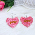 Scalloped Heart Script Drop Earrings - Color_1