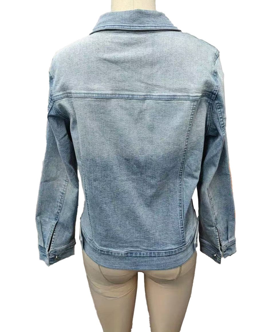 Classic Washed Denim Trucker Jacket - Blue - 3