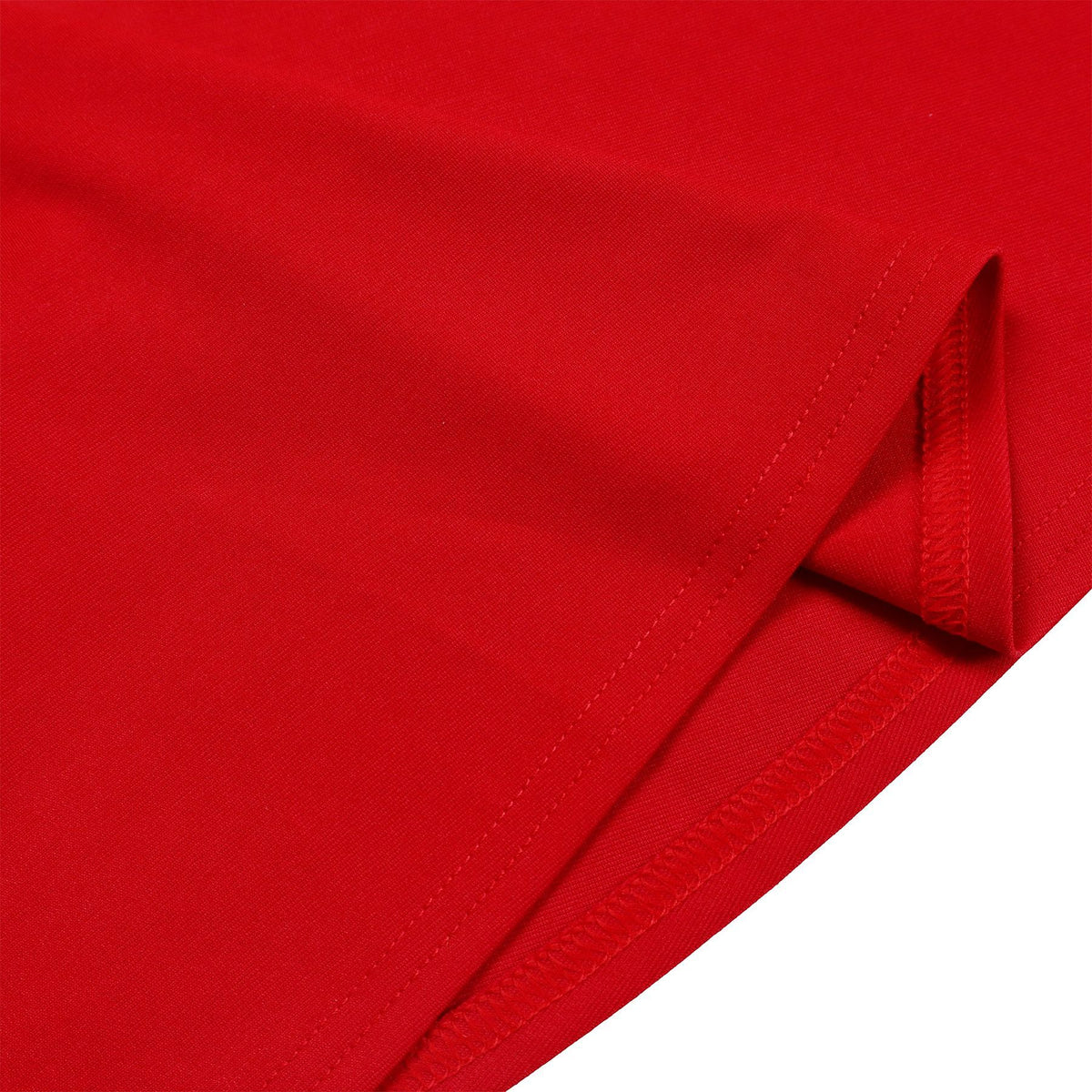 Collared Wrap Front Belted Fit and Flare Dress - Red - 3
