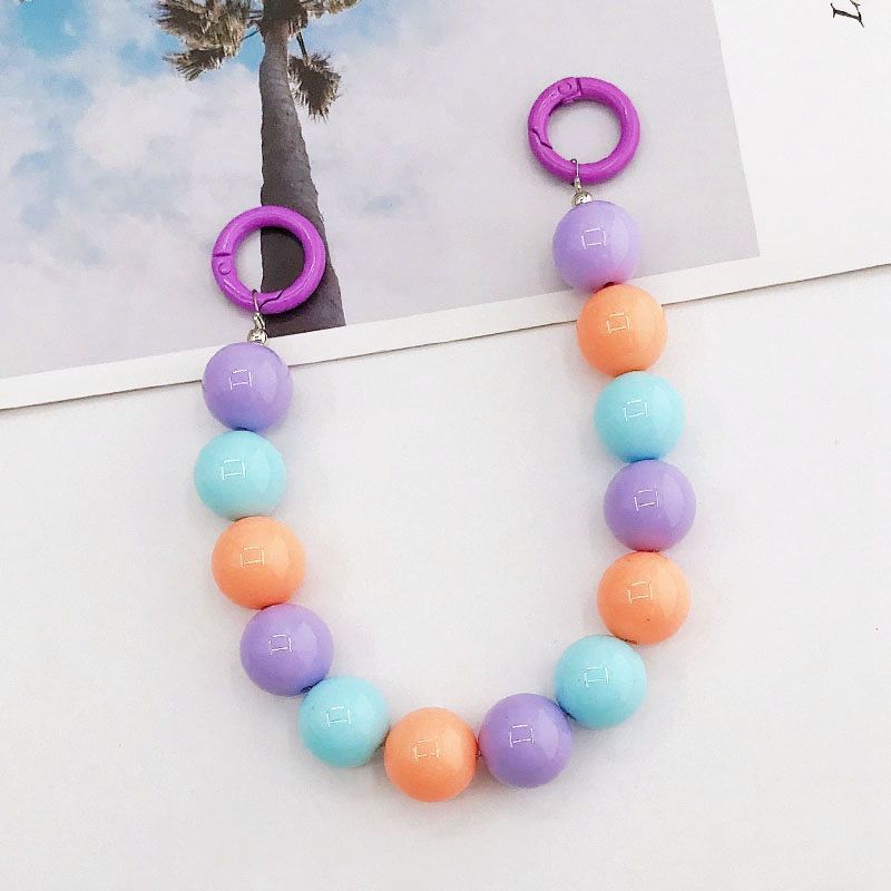 Chunky Beaded Phone Strap With Clip Rings - C5