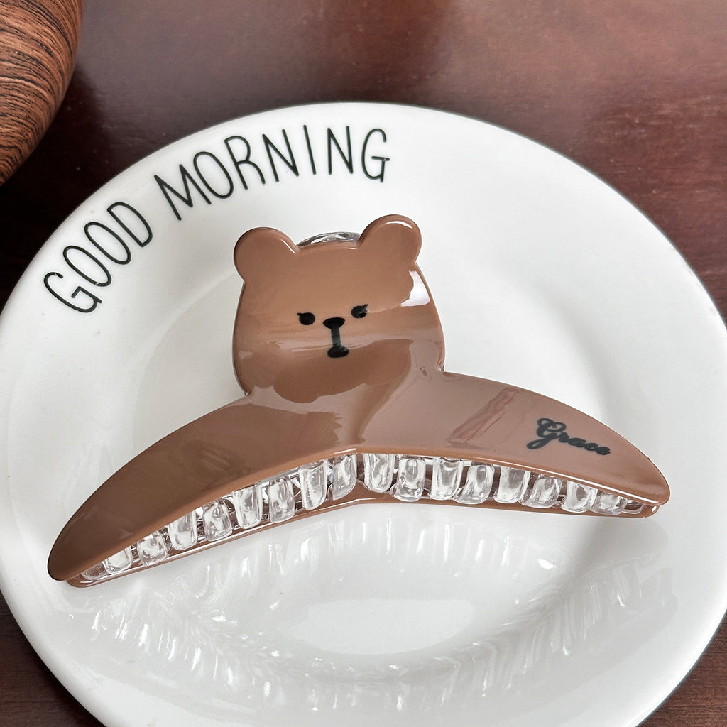 Bear And Puppy Rhinestone Hair Claw Clip - Color_2