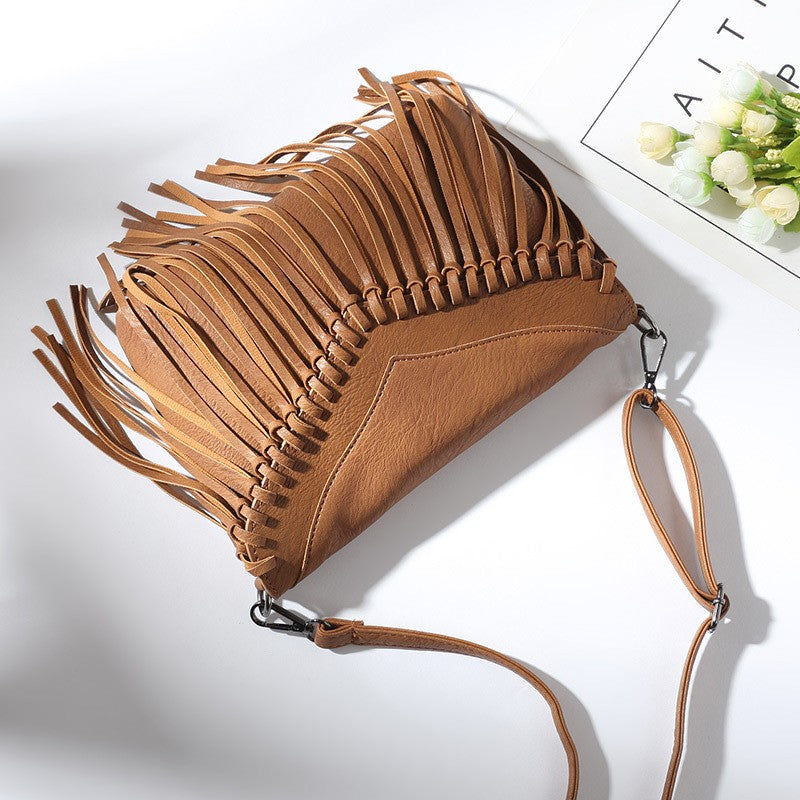Whipstitch Fringe Envelope Crossbody Bag